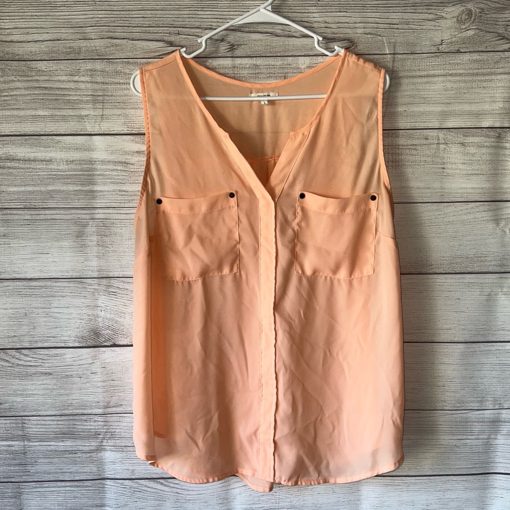 Peach sleeveless top
